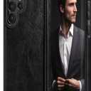 LOHASIC Case for Galaxy S23 Ultra, Classic Leather Elegant Texture Soft Back Cover Shockproof Protective Cases Compatible with Samsung Galaxy S23 Ultra 2023 New - Black
