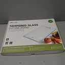 Glass Cutting Board,16"x12" Non Toxic Tempered Glass Chopping Board for Kitchen with Non-Slip Feet, House Warming Gift for New Home, Gifts for Women, Christmas Gift for Mom - White (White-Glossy Finish)