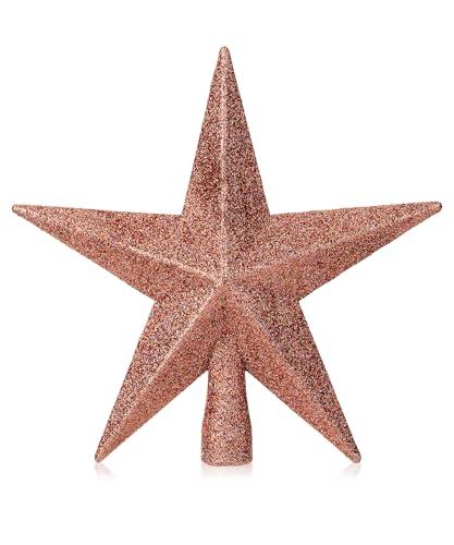 Mr. Pen Rose Gold Star Christmas Tree Topper, 8-Inch Glitter Star Tree Topper