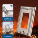 DEWENWILS Decorator Outlet Covers, Brushed Nickel Metal Light Switch Cover Plates, 4.92" x 3.14" Decorative Outlet Wall Plates, Switch Plate Covers for Home Decor, 2 Pack