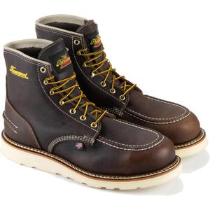 Thorogood 804-3600 Men's 6" Moc Toe, MAXwear Wedge Waterproof Safety Toe, Briar Pitstop - 8.5 D US