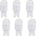 Lxcom Lighting G9 LED Bulb 3W Dimmable Chandelier Light Bulbs 30W Halogen Bulb Equivalent Warm White 3000K G9 Bi Pin Base Bulbs 300LM for Pendant Wall Sconce Home Lighting,AC110V,6 Pack