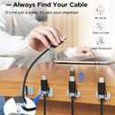 2 x Magtame USB A to USB C Cable 3.3FT, Braided StayCable Built-in Magnetic Holder for Nightstand, Desk&Car, USB Type C Data Cord with 2 Adhesive Metal Plates for iPhone 17,16