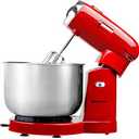 OVENTE Electric Stand Mixer with 3.5 Quarts Stainless Steel Mixing Bowl, 5 Speed Portable and Lightweight 250W Kitchen Mixer for Everyday Use, Includes 2 Egg Beater Whisk and Dough Hook Red SM680B