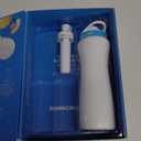 Cirkul 22oz. White Stainless Steel Water Bottle Starter Kit with Blue Lid, 2 Flavor Cartridges (1 LifeSip Fruit Punch and 1 FitSip Mixed Berry) Zero Calories and No Sugar