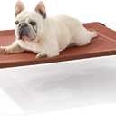Bedsure Outdoor Elevated Dog Bed Medium Size Dog, Portable Indoor & Outdoor Cooling Raised Cot Pet Hammock Bed with Skid-Resistant Feet, Frame with Breathable Mesh, Terracotta, 43 inches