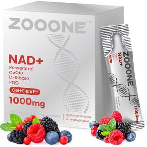 zooone- NAD+ Supplement 30pcs, Premium Nicotinamide Riboside & Resveratrol, DNA Repair & Healthy Aging Advanced NAD Supplement for Men & Women, Boosts Cellular Energy