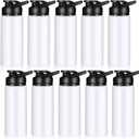 CHENGU Water Bottle Bulk 20 oz Aluminum Reusable Bottles Lightweight Snap Lid Water Cups Easy Carry Leak Proof Travel Tumbler for Gym Sports Camping Hiking Fishing (White)