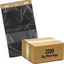 Zero Waste USA 3,200 Commercial ONEpul dog waste header bags - 30% larger than standard rolls - (32 headers of 100 bags = 3,200 bags) (Opaque black)