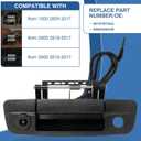 Tailgate Handle Backup Camera Fit for Dodge RAM 1500 2009-2017,Fit for Dodge RAM 2500 3500 2010-2017 Tailgate Reversing Rear View Park Assist Camera RCA Plug Replaces 68084284AB