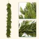 Bibelot 6 Ft Christmas Norfolk Pine Garland, Real Touch Winter Pine Garland, Artificial Greenery Christmas Decorations for Mantle, Fireplace, Table, Indoor, Outdoor (70in)