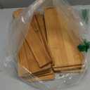 Bokon 10 Pcs Rectangle Wood Bamboo Tray Bamboo Serving Tray Wooden Serving Platter for Bathroom Counter Platter for Food Dinner Kitchen(Rounded Edges)