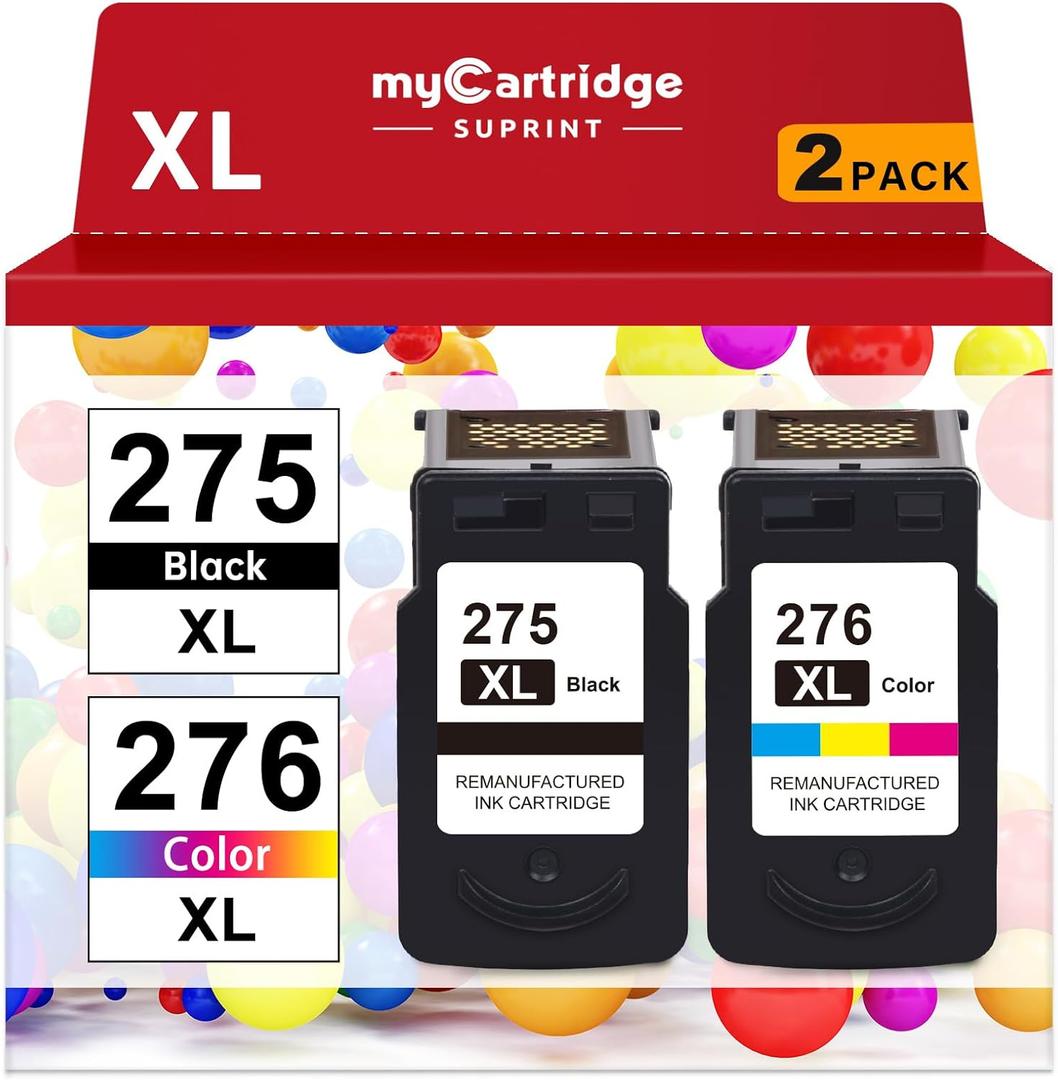 PG-275XL/CL-276XL Canon 275 and 276 Ink Cartridges Replacement for Canon Ink 275 and 276 Cannon Ink 275 276 Combo Pack for Pixma TS3722 TR4700 TS3522 TR4720 TR4722 TS3500 TS3700 Printer 275XL 276XL