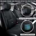 BWTJF Black Car Seat Covers Full Set, Universal Front and Rear Seat Covers for Cars, Waterproof Leather Auto Seat Protectors Airbag Compatible, Car Seat Cushions Fit for Most Sedans SUV Pick-up Truck