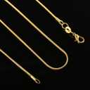 TecUnite 24 Pack Gold Snake Chain Necklace Chains with Lobster Clasps Gifts DIY for Jewelry Making, 1.2 mm