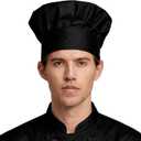 Chef Hat Elastic Adjustable Kitchen Baking Adult/Kids (Black)