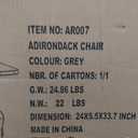 QuinnAndSunny Adirondack Garden Chair, HDPE Adirondack Chairs with Cup Holder, Outdoor Armchair Outdoor Fire Pit Chairs All-Weather Lawn Chair for Deck Patio Garden, Grey