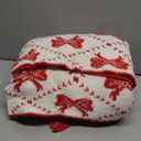 Remagr 50 x 70 Inch Christmas Coquette Bow Throw Blanket Christmas Coquette Gift for Women Feather Microfiber Xmas Throw Blanket for Xmas Living Room Sofa Bed Decor(Bow,Red)