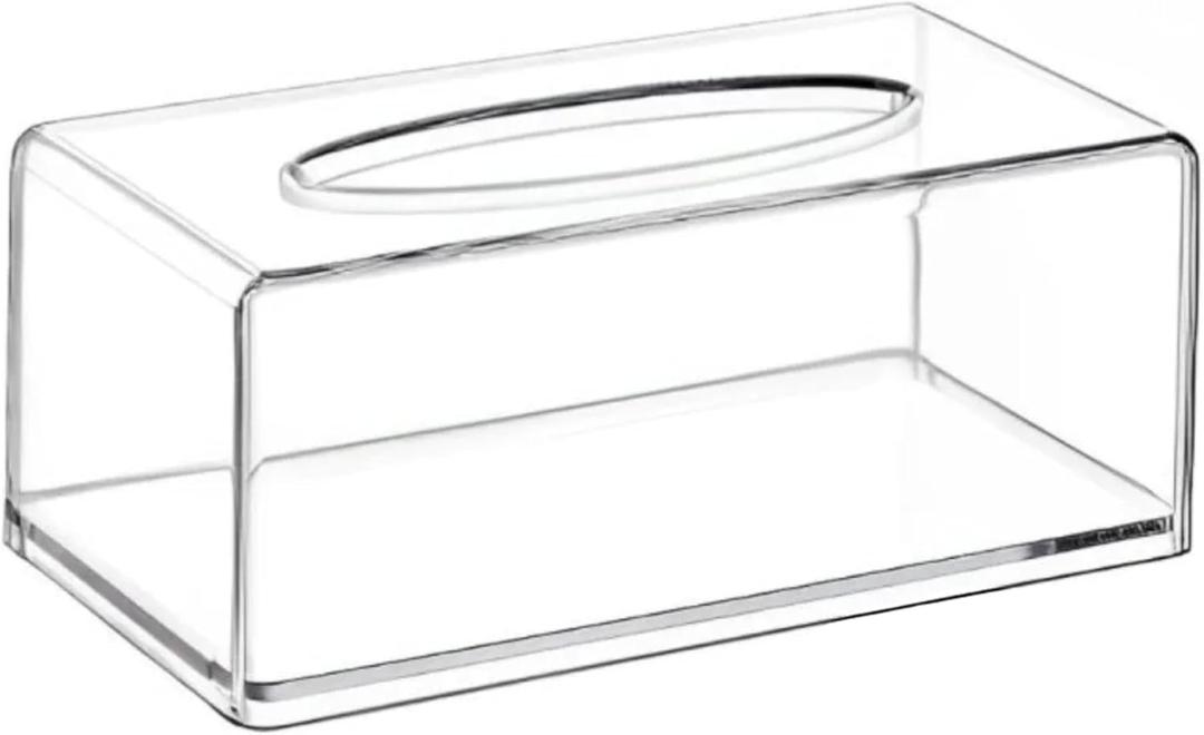 Ginza Maison Clear Tissue Box Cover - Tissue Holder, Box Covers Rectangular, Napkin Dispenser for Home, Office, Restaurant, Kitchen, Bathroom Facial Napkin Box Holders