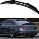 Rear Spoiler Compatible with 2014 Audi A4 B8.5, Glossy Black PSM Style Trunk Exterior High Kick Tail Deck Lid Wing Lip Splitter Fit for 2013 2014 2015 2016