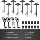 SUNVIE LED Low Voltage Landscape Lighting 12V Landscape Lighting Kit with Connectors, Low Voltage Pathway Lights with Spotlights Aluminum Pathway Lights Wired Waterproof for Patio Yard Garden, 12 Pack