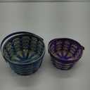 HH 8,5IN LINED BAMBOO BASKET BLUE 6,5IN PURPLE