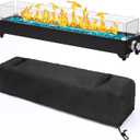 Tabletop Propane Fire Pit 36 Inch, 50000 BTU, Stainless Steel Outdoor Table Top Firepit with Cover and Wind Guards, Portable Tabletop Fire Pit for Patio and Camping