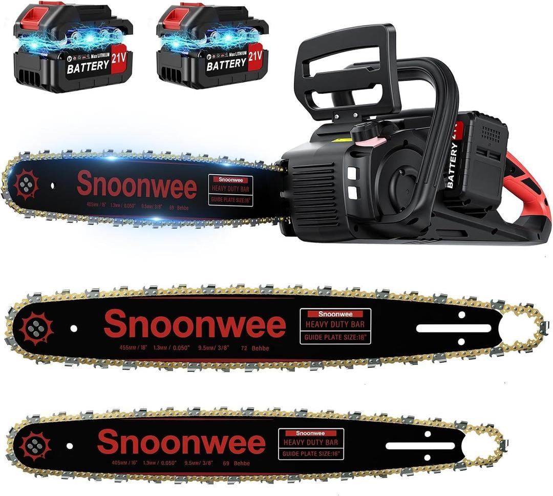 42V Max Battery Chainsaw, 16 & 18-Inch Interchangeable Bars