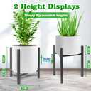 Airpark Plant Stand Indoor Adjustable, Metal Modern Plant Stands, Heavy Duty Stable Plant Pot Flower Holder Indoor Outdoor Corner, Fit 8 9 10 11 12 inch Pots, Black (Pot & Plant Not Included)