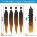 Ombre 1B/30/27 Braiding Hair Pre stretched Hypoallergenic Knotless Curly Crochet Braids Ez Braid