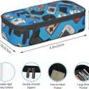 Video Game Controller Background Pencil Case Bag Pen Holder Pouch School Office Marker Desk Organizer Stationery Storage For Kids, Students
