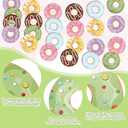 8 Pcs Donut Party Banners Colorful Donut Decor Doughnut Grow Party Hanging Swirl Paper Cutouts Garland Kit for Baby Shower Birthday Home Gender Reveal Supplies