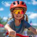 Kids Sunglasses Polarized - UV400 Protection Boys Youth Cycling Goggles Baseball Sunglasses with Glasses Strap