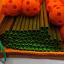 Tiny Land Fort Building Kit Creative Fort Indoor Outdoor for 5-12 Years Old Boys and Girls STEM Building Toys with Storage Bag DIY Castles Tunnels with 86 Rods and 44 Balls (130PCS, Orange-green)