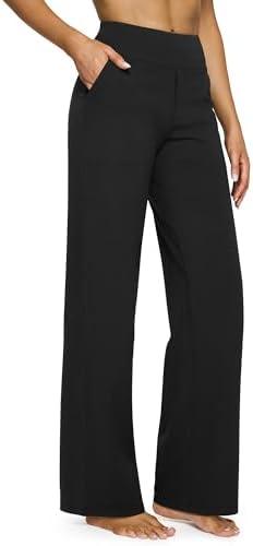 G4Free Yoga Pants Women Wide Leg Pants with Pockets High Waist Stretch Dress Casual Sweatpants Petite/Regular/Tall XL