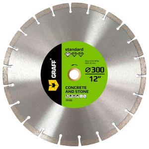 12 Inch Diamond Blade for Angle Grinder Arbor 7/8"-5/8"  Diamond Cutting Wheel for Stone, Marble, Granite, Brick, Masonry, Concrete  Diamond Saw Blades for Dry and Wet Cutting GRAFF