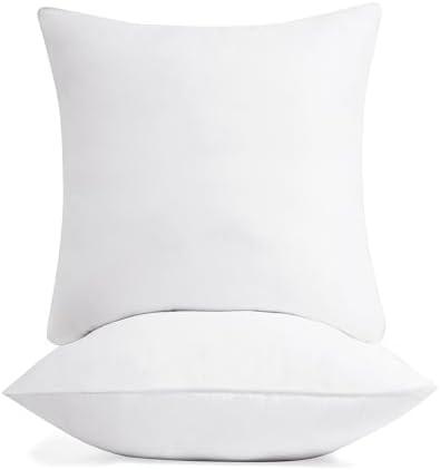 Deconovo 2-Pack Outdoor Premium Pillow Inserts 18x18 Inch, Plush, Supportive & Soft | Square Cushion Fillers for Sofa, Bed & Couch | Machine Washable, Hypoallergenic & Durable