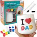 DIY Mug Painting Kit for Adults & Kids Includes Blank Ceramic Mugs to Decorate, Paintable Mugs, and Painting Supplies Paint Your Own Mug for Mother's Day Father's Day Gifts!