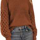 Womens Sweaters Fall Fashion Sweatshirt for Women Tops Crewneck Long Sleeve Shirts Casual Tunic Trendy (Large, 04-brownish)