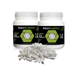 Polly Plastics Rock Tumbling Ceramic Filler Media (Small Cylinder Size) Non-Abrasive Ceramic Pellets for All Type Tumblers (3 lbs)