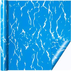 Nuanchu Vinyl Pool Liner Patch Self-Adhesive PVC Repair Patch for Swimming Pools Inflatable Boat(Sky Blue,12 x 40 Inch)