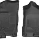 Husky Liners Weatherbeater Floor Mats | Fits 2017-2024 Nissan Titan Crew CAB ONLY; 2016-2024 Titan XD Crew CAB ONLY, (17-19 Extended CAB ONLY) | Front Row, 2-pc Black - 13601