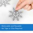 4 x Mfault Christian Winter Snowy Village Window Clings, Religious Church House Barn Pine Tree Stickers Decals Decorations, Farmhouse Rustic Christmas Snowflake Bird Home Living Room Kitchen Decor