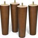 AORYVIC Furniture Leg Sofa Legs Replacement Wood 8 inch Mid Century Dresser Legs with 5/16 inch Bolt Set of 4, 8 inch Brown