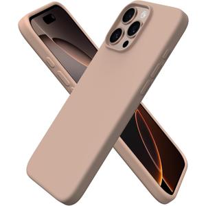 ORNARTO Compatible with iPhone 16 Pro Max Case 6.9", Slim Liquid Silicone 3 Layers Soft Gel Rubber Shockproof Protective Cover with Anti-Scratch Microfiber Lining-Nude Taupe