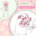 Portable Baby Swing, Pink Electric Infant Swing with 5 Speed Levels, 6 Songs & Timer Battery-Powered Only (No Batteries Included) Pink and White