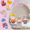 FSOUEHY for Labubu Clothes/for Labubu Outfits, Clothes Set for 15/17cm Doll Clothes Set, 4Pack Cute Stylish Outfit with Accessories (NO Doll)
