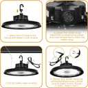 RMC 2 Pack UFO LED High Bay Light 150W 24000LM, 3 CCT Switchable (3500K/4000K/5000K), 0-10V Dimmable, 120-277V, ETL Listed, Commercial LED Shop Lights for Warehouse, Workshop, Barn, Factory