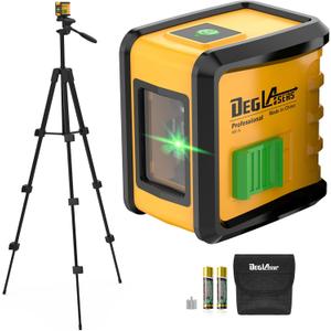 Self Leveling Laser Level with Tripod,DEGLASERS Green Cross Line Laser Level,Lazer Leveler Tool for Picture Hanging Construction Floor Tile Wall Home Renovation, Indoor Project, Battery Included