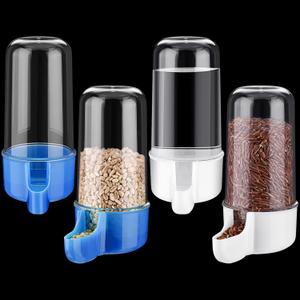 Weewooday 4 Pieces Automatic Bird Feeder Cage Water Dispenser Bird Water Feeder Hamster Cage Waterer Accessory Drinker Bottle for Hamster Parrot(Classic Style,Blue, White,200 ml)